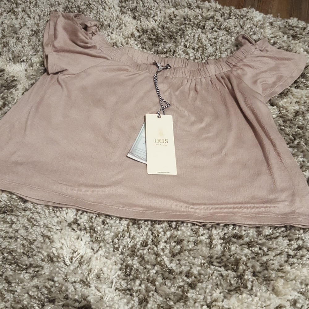 Light purple off the shoulder crop top